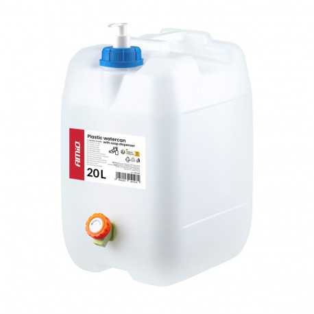 Veekanister amio-05147 plastikust kraaniga ja seebiannustajaga 20l, sinine