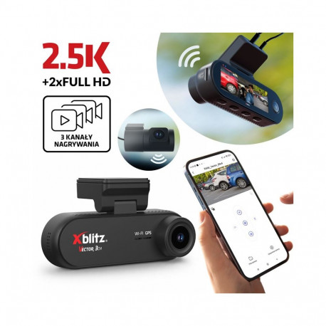 XBLITZ salvesti VECTOR 3CH koos tagakaameraga Wi-Fi ja GPS