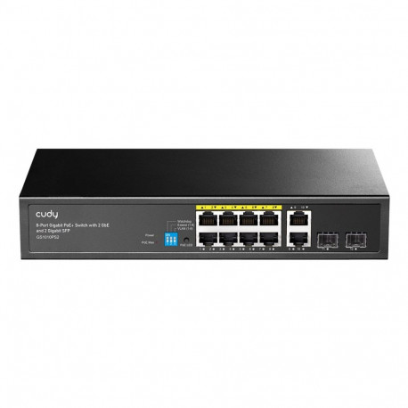 Cudy võrgulüliti GS1010PS2 juhtimata gigabit Ethernet (10/100/1000) toide üle Etherneti (PoE), must