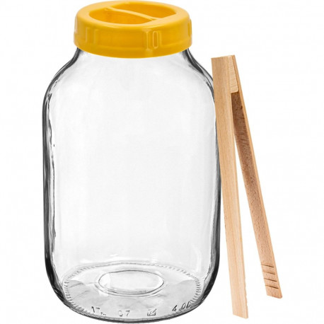 4 L Twist-Off purk, tangid ja plastkaan Ø 100 käepidemega BROWIN 133411, 4.0 L, klaas