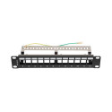 PATCH PANEL BLANK 12 PORT 1U 10" FTP FOR KEYSTONE MODULES BLACK LANBERG V2