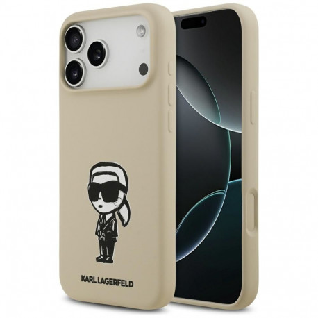 Karl Lagerfeld Silicone Karl Sketch & Logo MagSafe Case for iPhone 17 Pro Max - Brown