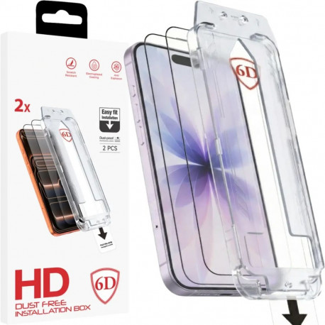 Fusion Dust-Free Easy Fit Full Glue 6D karastatud kaitseklaas telefonile iPhone 16 Pro | iPhone 17 (