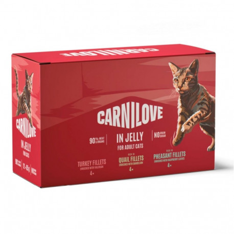 CARNILOVE Cat Pouch Jelly Box - wet cat food - 12x85g