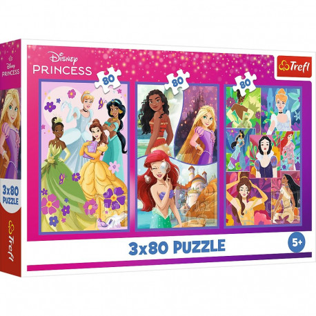 TREFL DISNEY PRINCESS puslede komplekt Sõbrad, 3x80 osa