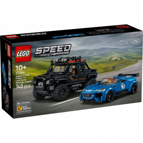 Bricks komplekt Speed Champions 77264 Jaguar Project 7 ja Land Rover Defender