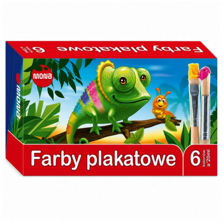 MONA kooliplakatvärvid 6 värvi 20ml