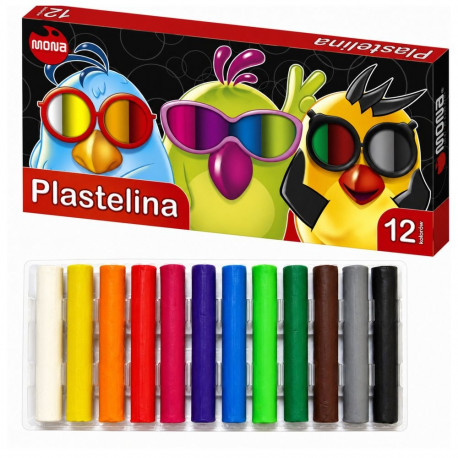 MONA kooliplastiliin, 12 värvi