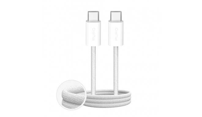 Puro Puro Fabrik 60W Braided Cable USB-C - USB-C 3m - White