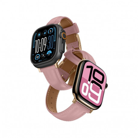 AmazingThing AmazingThing Class Band Leather Strap for Apple Watch 45 / 46 / 49 mm - Pink