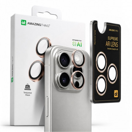 AmazingThing AmazingThing AR Aluminum 3 Lens Glass with Camera Lens Frame for iPhone 16 Pro / 16 Pro