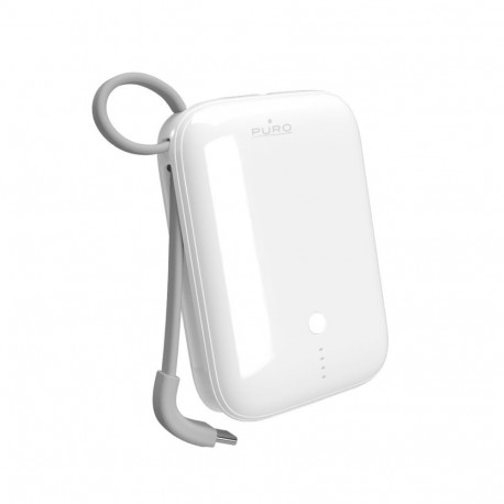 Puro Puro Power Link 10 Plus 10000mAh Power Bank with Built-in USB-C Cable White