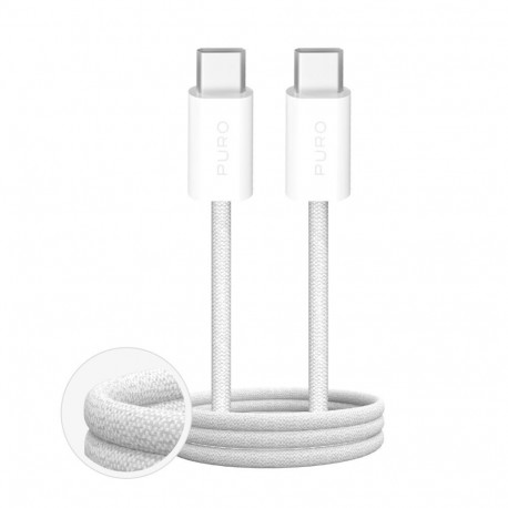 Puro Puro Fabrik 4 100W braided USB-C - USB-C 1m cable - white