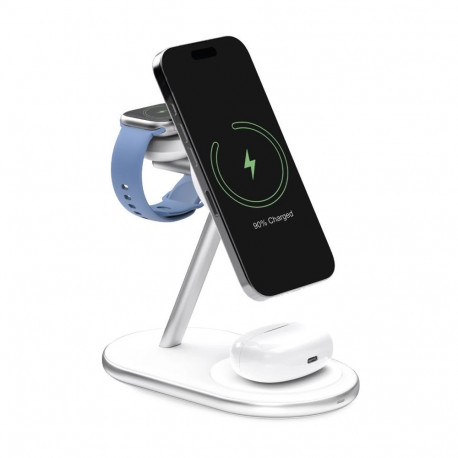 Puro Puro Mag Station Qi2 3-in-1 Wireless Charger Compatible with MagSafe - White