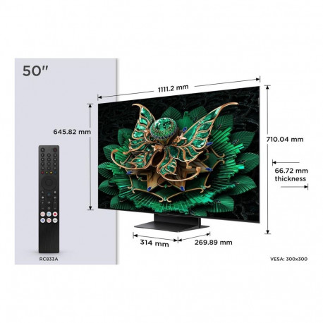TCL TV Set||50 "|4K Ultra HD|3840 x 2160 pixels|Flat|16:9|QD-Mini LED|50C7K