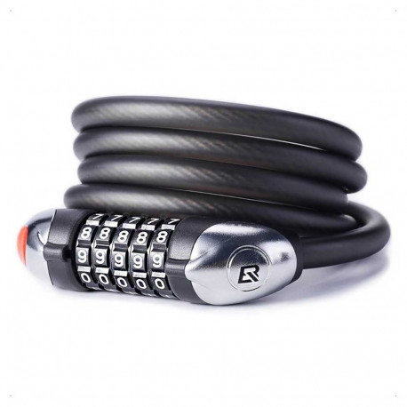 Rockbros Rockbros RKS531 bicycle lock with 5-digit code, steel cable, 120 cm, with LED lighting - bl