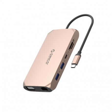 Orico Orico XCR 12in1 USB-C Docking Station 2x USB-A 3.1 1x USB-A 2.0 1x USB-C PD 100W 1x USB-C 3.1 