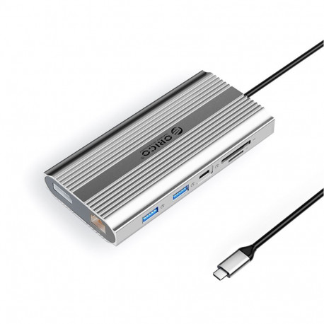 Orico Orico XDR 12in1 USB-C Docking Station USB-A USB-C 2x HDMI 4K 60Hz DisplayPort 4K 60Hz RJ45 Gig