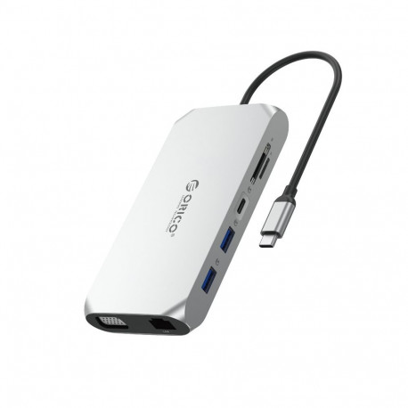 Orico Orico XCR 12in1 USB-C Docking Station 3x USB-A 3.1 1x USB-A 2.0 1x USB-C PD 100 W 1x USB-C 3.1