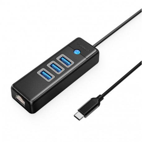 Orico Orico PW3UR25-C3 USB Hub 4-Port 3x USB-A 3.0 1x RJ45 2.5G Ethernet 0.15m - Black