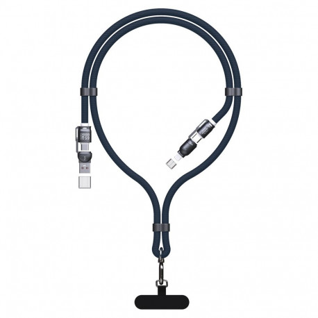 Dudao Dudao L20Max 65W 4-in-1 Cable with Lanyard USB-C to USB-C with Lightning and USB-A Adapters - 