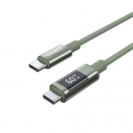 Choetech Choetech XCC-1068 PD 60W USB-C - USB-C Cable with Display 1.2 m - Green
