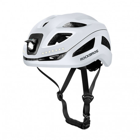 Rockbros Rockbros ZK-077 Bicycle Helmet with Integrated Multi-Directional Lighting 57-61 cm - White