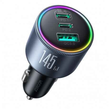 Joyroom Joyroom JR-CCN07 145W Car Charger 2xUSB-C USB-A + 100W USB-C Cable - Dark Gray