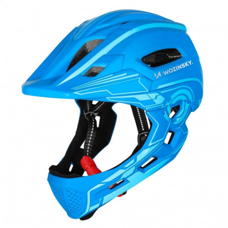 Wozinsky Wozinsky Kids Full Face Bike Helmet with USB Rear Light S - Blue