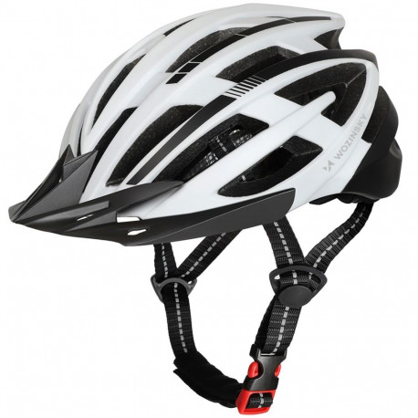Wozinsky Wozinsky MTB Bike Helmet with Removable Visor and Rear USB Light M - Black and White