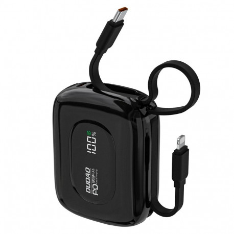 Dudao Dudao K32 Powerbank 22.5W 10000 mAh with Built-in USB-C/ Lightning Cable - Black