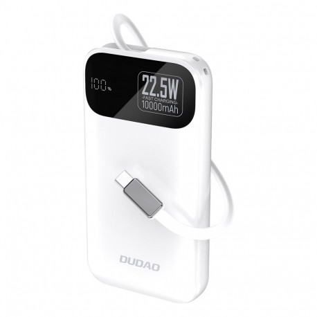 Dudao Dudao K31 10000 mAh 22.5W PD Powerbank with Built-in Cable - White