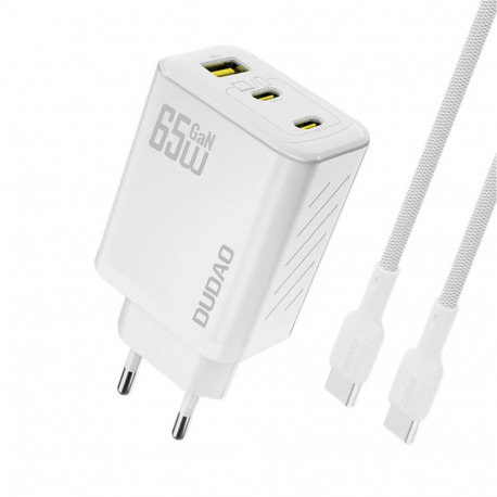 Dudao Dudao A29C 65W GaN Wall Charger + USB-C Cable - White