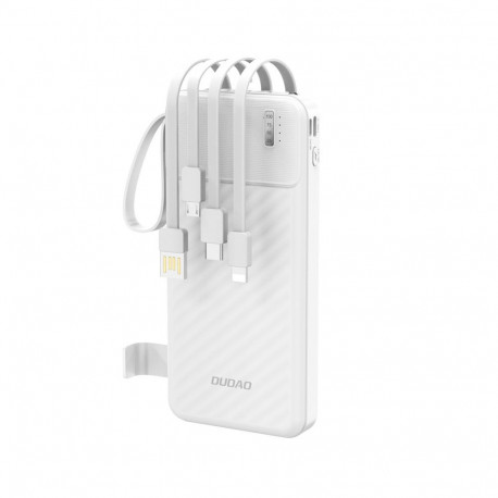 Dudao Dudao K11 10000mAh Powerbank with Built-in Cables - White