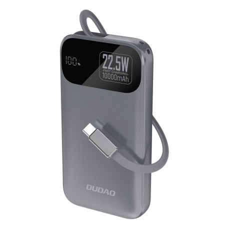 Dudao Dudao K31 10000 mAh 22.5W PD Powerbank with Built-in Cable - Gray