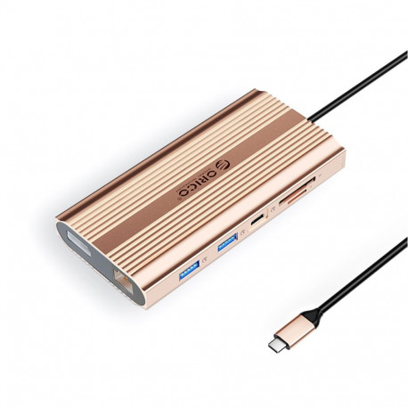 Orico Orico XDR 12in1 USB-C Docking Station USB-A USB-C 2x HDMI 4K 60Hz DisplayPort 4K 60Hz RJ45 Gig