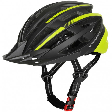 Wozinsky Wozinsky MTB Bike Helmet with Removable Visor and Rear USB Light L - Black and Yellow