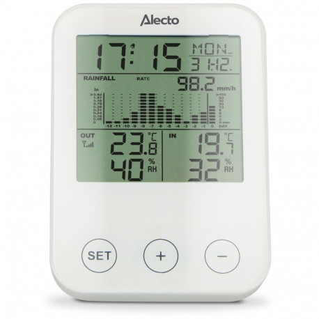 Alecto WS-1200 Weather Station w. Wireless Sensor, Black/Grey