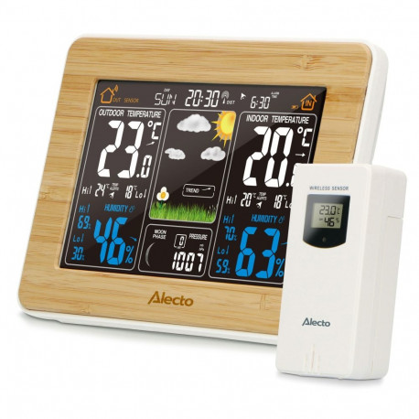 Alecto WS-1560 Weather Station with Wireless Sensor Bamboo