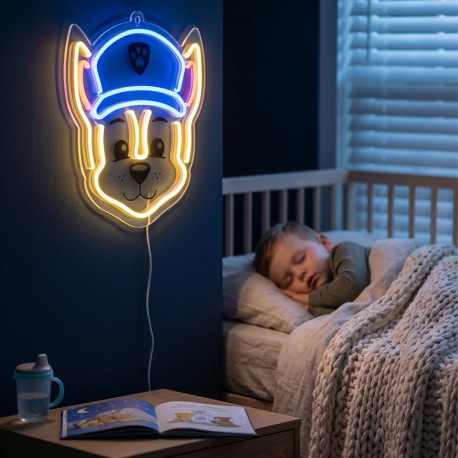 Hanging neon LED Paw Patrol on plexiglass - Chase OW-130346