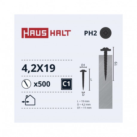 SELF SCREW 4,2X19 MET/MET+PHOSPH (500)