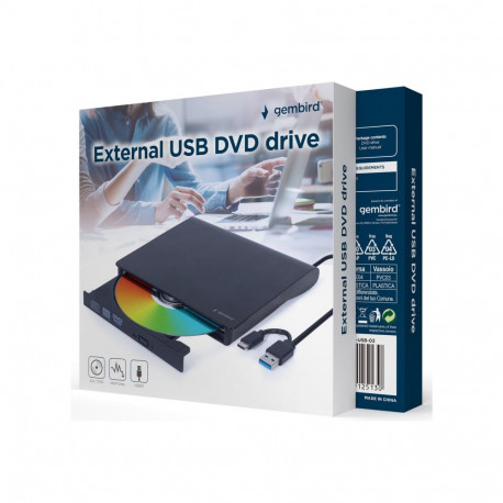 GEMBIRD External USB DVD/CD drive USB 3.1 black