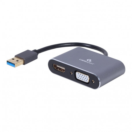 GEMBIRD kuvariadapter A-USB3-HDMIVGA-01 USB-HDMI + VGA, kosmosehall