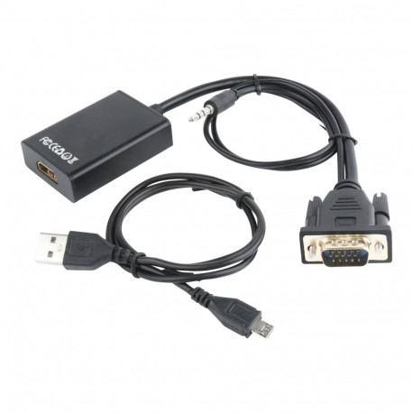GEMBIRD A-VGA-HDMI-01 VGA to HDMI adapter cable 0.15 m black blister