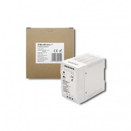 Qoltec DIN-liistule paigaldatav toiteplokk 50915 96W 24V 4A õhuke, valge