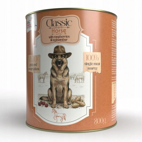 SYTA MICHA märg koeratoit Classic Mono hobuseliha vaarikate ja maapirniga, 800g
