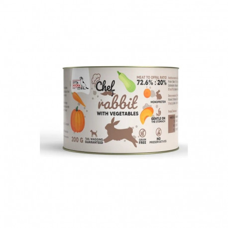 SYTA MICHA Chef Rabbit with vegetables Mono - wet dog food - 200g