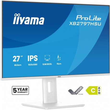 iiyama arvutimonitor ProLite XB2797HSU-W1 68.6 cm (27") 1920 x 1080 pikslit Full HD LED, valge