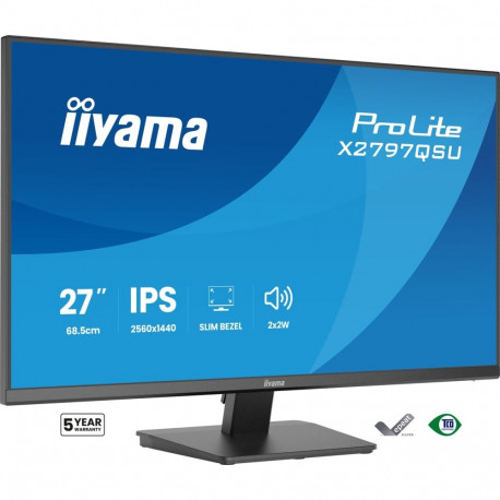 iiyama ProLite X2797QSU-B1 computer monitor 68.6 cm (27") 2560 x 1440 pixels Quad HD LED Black