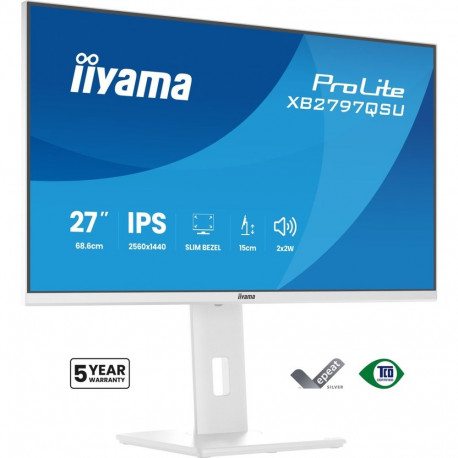 iiyama arvutimonitor ProLite XB2797QSU-W1 68.6cm (27") 2560 x 1440 pikslit Quad HD LED, valge
